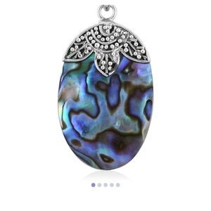 🆕️🐚Abalone Shell Pendant in Sterling Silver  - Oval🐚